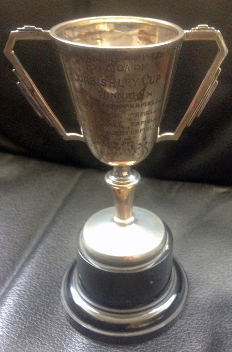 Photograph shows The Corbishley Cup Winner's Replica Trophy - (year uncertain).