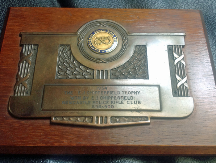 Photograph shows The E.J. Chipperfield Trophy Winner's Plaque 1954.