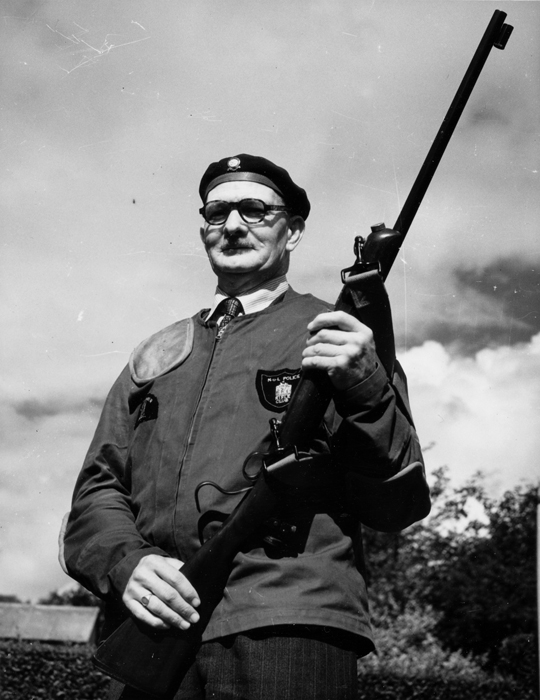 Photograph shows Edward John Chipperfield with his trusty rifle.