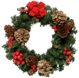 Picture shows a Christmas wreath.