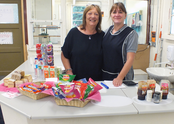 Photograph shows the wonderful Catering Staff, Nikki Thacker and Blu Colclough, who provided an excellent variety of food and drinks at the event.