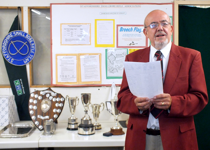Photograph shows SSRA Chairman - and Master of Ceremonies for the event - Richard Tilstone welcoming the competitors to the Prize Giving Ceremony.