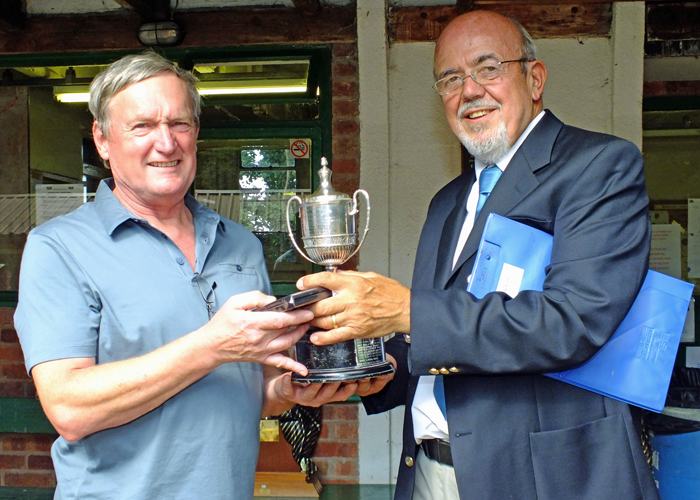 Photograph shows SSRA Chairman - Richard Tilstone (pictured right), presenting the Chipperfield Cup and Medal to Alan Boyles (pictured left).