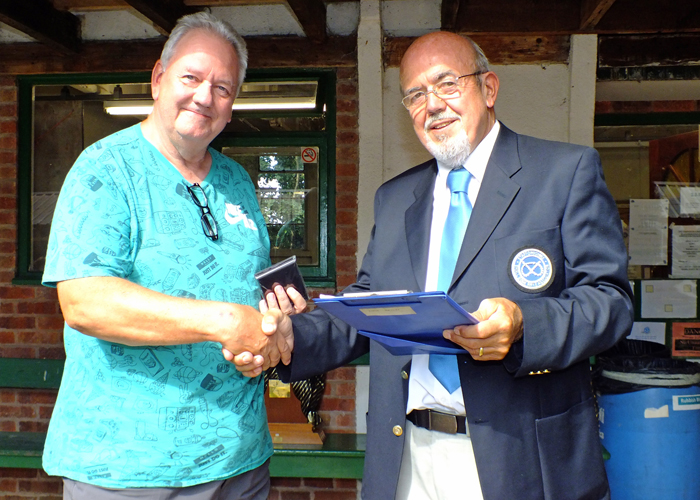 Photograph shows SSRA Chairman - Richard Tilstone (pictured right), presenting Medal to Lee Featherstone (pictured left).