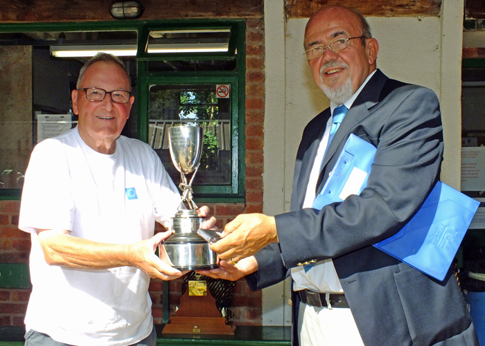 Photograph shows SSRA Chairman - Richard Tilstone (pictured right), presenting the Swynnerton Cup to Mike Willcox (pictured left).