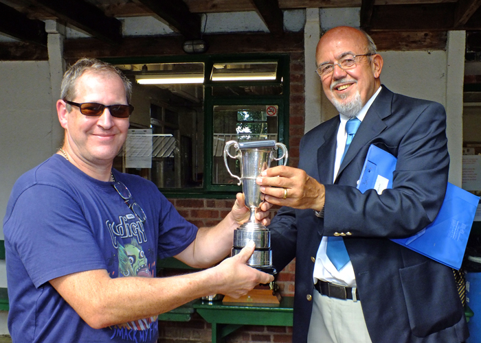 Photograph shows SSRA Chairman - Richard Tilstone (pictured right), presenting the Moat Cup and Medal to Paul Baron (pictured left).
