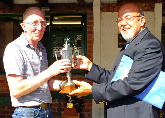 Photograph shows SSRA Chairman - Richard Tilstone (pictured right), presenting the Albert Greatrex Cup Steve Rowe (pictured left).