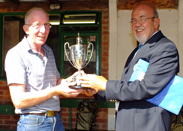 Photograph shows SSRA Chairman - Richard Tilstone (pictured right), presenting the Michelin Cup to Steve Rowe (pictured left).