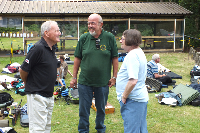 Photograph shows three stalwarts of the SSRA - Mike B.P. Willcox (pictured left), Richard Tilstone (pictured centre) and Sue Willcox (pictured right) - deep in conversation.