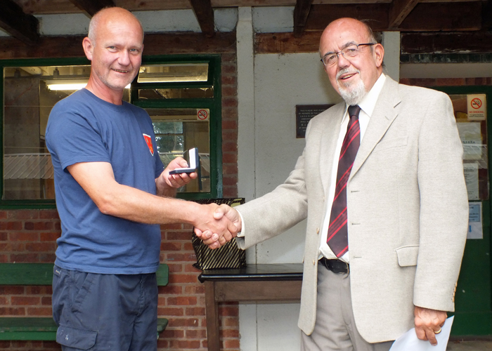 Photograph shows SSRA Chairman - Richard Tilstone (pictured right), presenting the County Silver Medal to Paul Watkiss (pictured left).