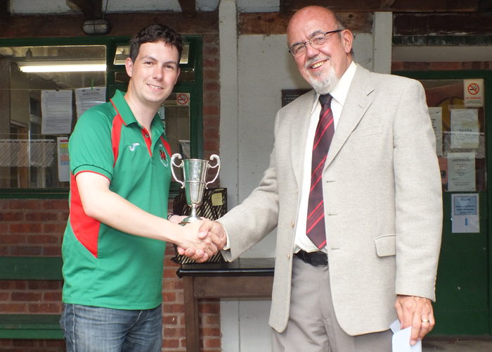 Photograph shows SSRA Chairman - Richard Tilstone (pictured right), presenting the Miniature Rifle Cup to Richard Hemingway (pictured left).