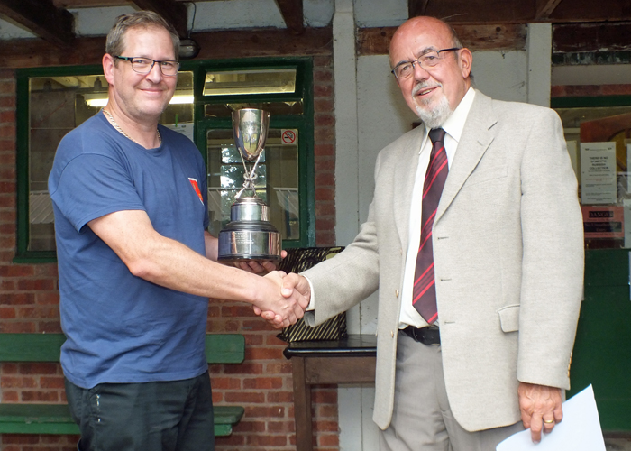 Photograph shows SSRA Chairman - Richard Tilstone (pictured right), presenting the Swynnerton Cup to Paul Baron (pictured left).