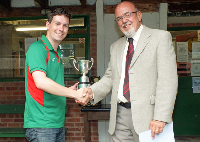 Photograph shows SSRA Chairman - Richard Tilstone (pictured right), presenting the Association Cup to Richard Hemingway (pictured left).