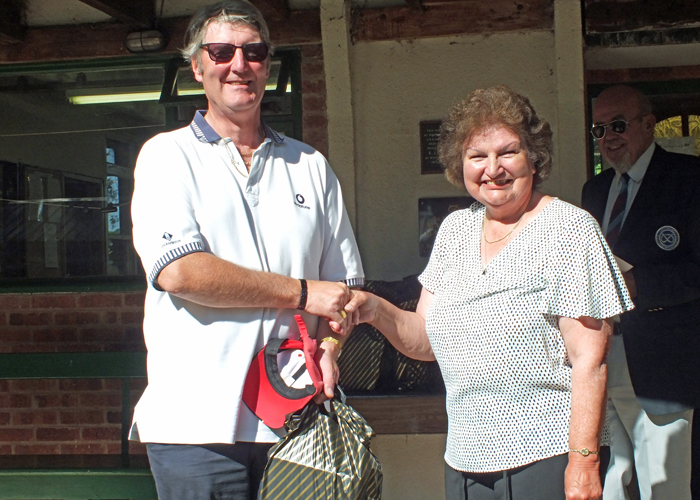 Photograph shows Neil Almond (pictured left) receiving the Staffordshire Open Prize - Class A - 3rd Place Award from Mrs. Janet Troke (pictured right).