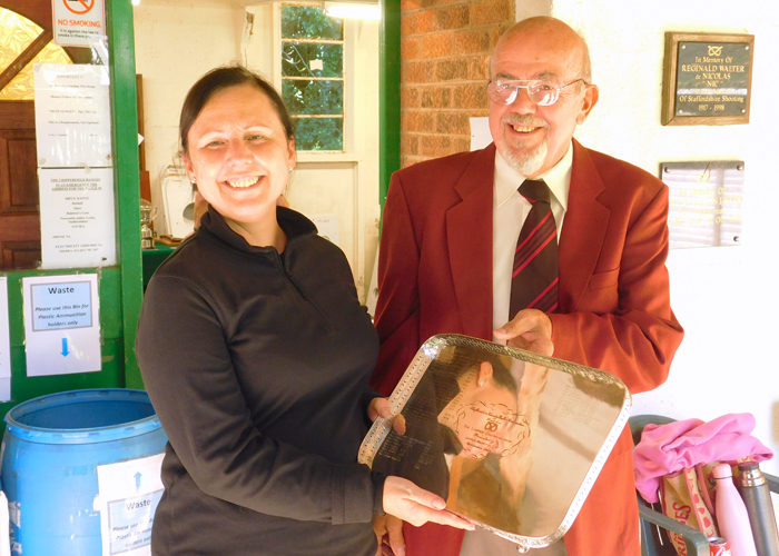 Photograph shows SSRA Chairman - Richard Tilstone (pictured right), presenting the James Beattie Tray to Debbie Trueman (pictured left).