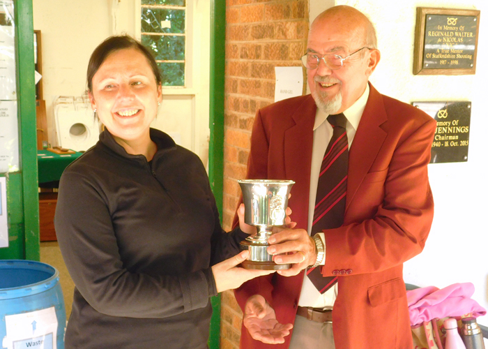 Photograph shows SSRA Chairman - Richard Tilstone (pictured right), presenting the Whitmore Cup to Debbie Trueman (pictured left).