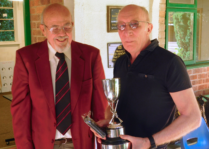 Photograph shows SSRA Chairman - Richard Tilstone (pictured left), presenting the Swynnerton Cup to Steve Rowe (pictured right).
