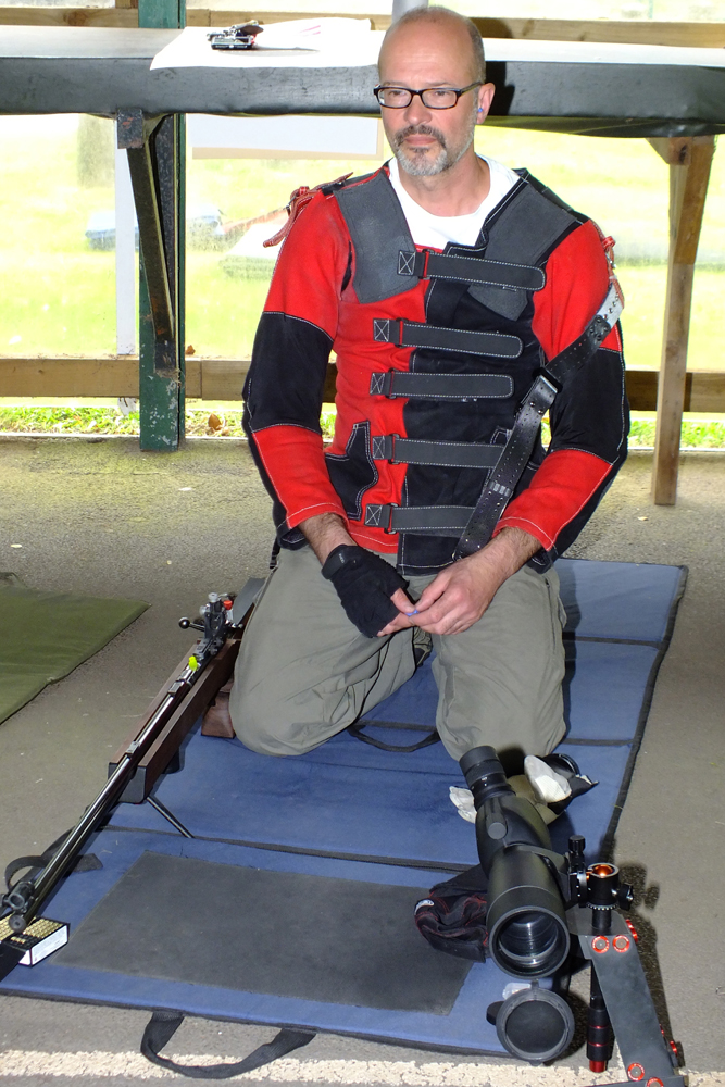 Photograph shows Alan Williams taking the final few moments to prepare himself for another round of competition. A picture of serenity in a day of excitement.