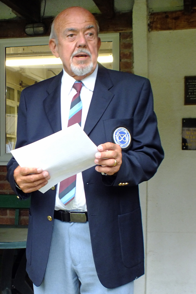 Photograph shows SSRA Chairman Richard Tilstone delivering his opening speech as the presentation ceremony gets under way. 