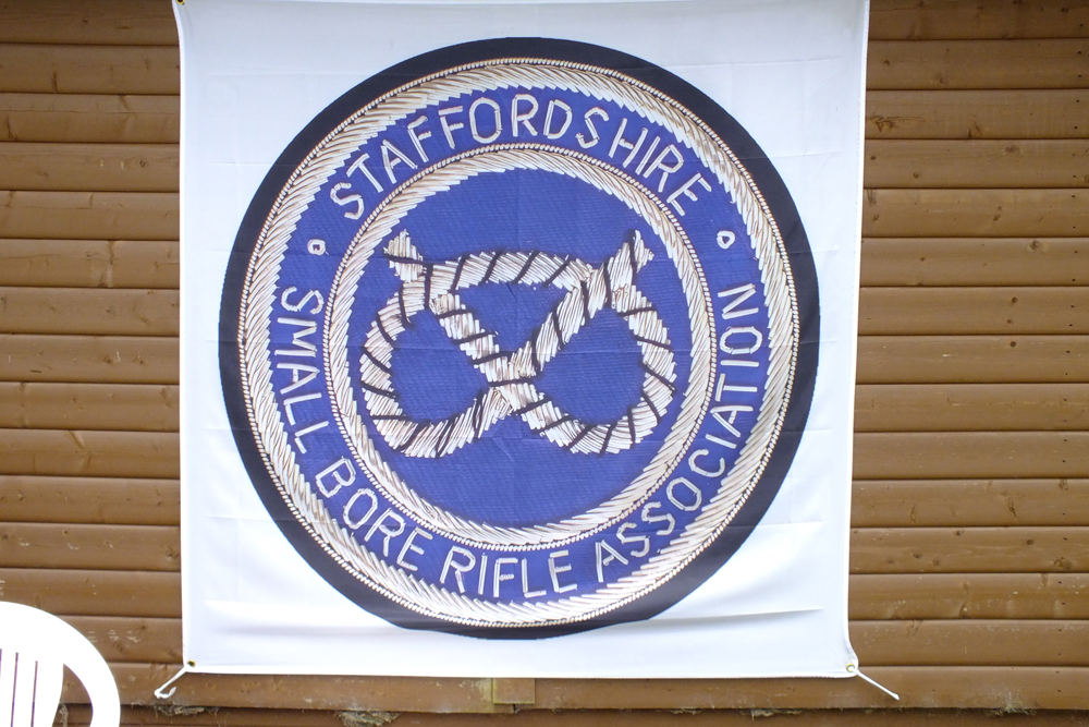 Photograph shows the SSRA Banner, which hung proudly from the exterior wall of the airgun range.