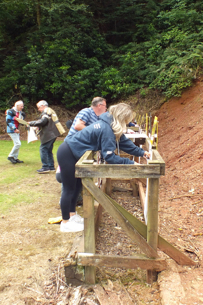 Photograph shows a more unusual view of the target holders as competitors change their targets.