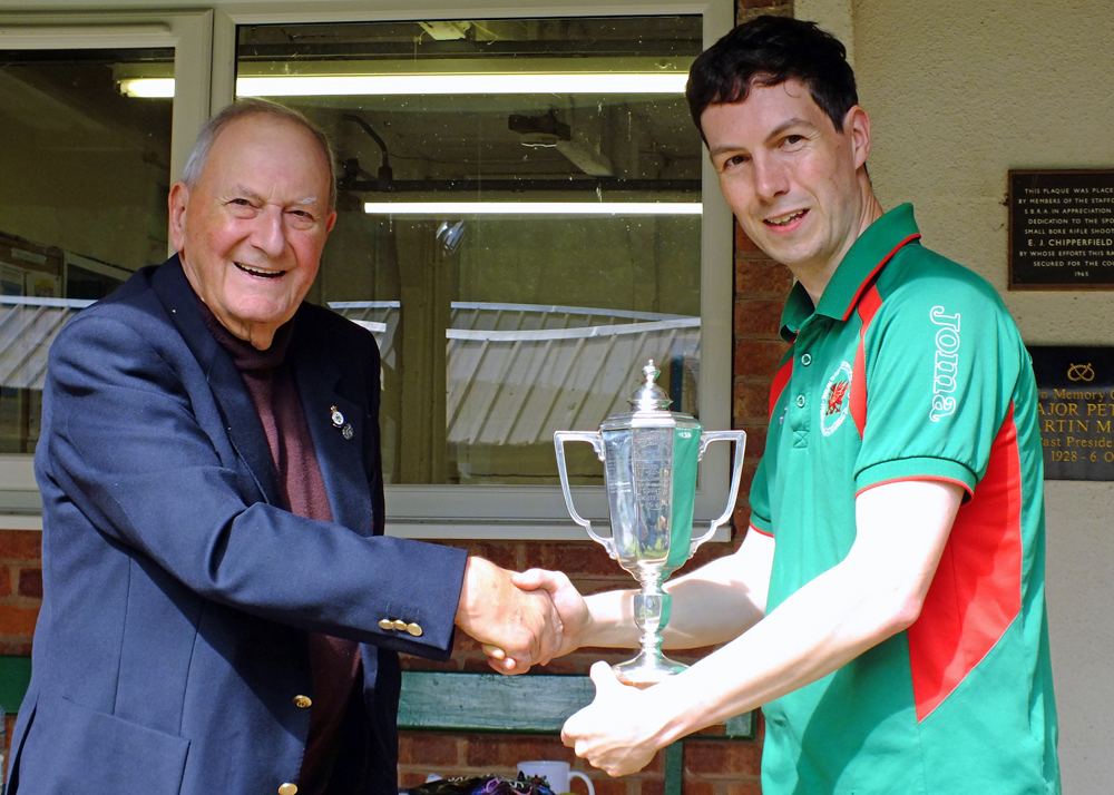 Photograph shows SSRA President - Mike B.P. Willcox (pictured left), presenting the Albert Greatrex Cup for 2025 to Richard Hemingway (pictured right).