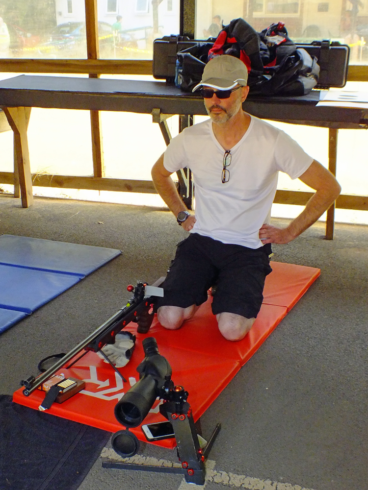 Photograph shows Alan Williams taking the last few moments of prep time to collect his thoughts.