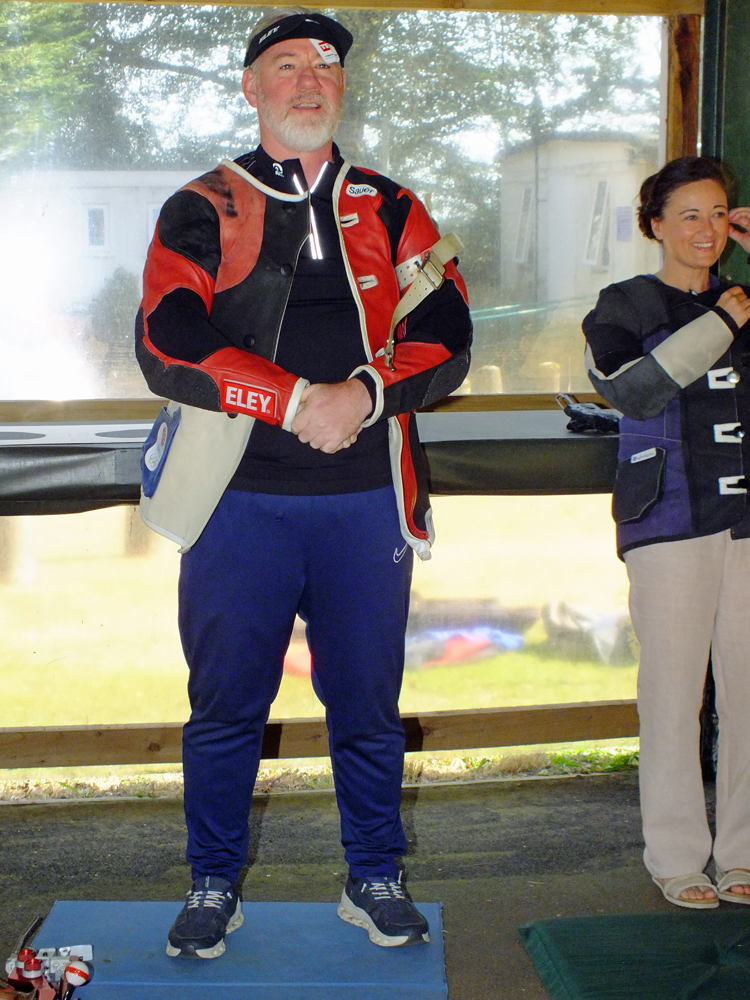Photograph shows Martyn Buttery on the firing line, relaxed and eager to get started.