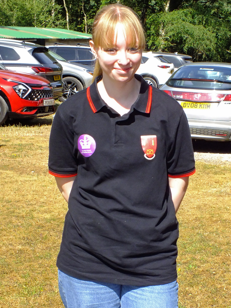 Photograph shows Phoebe Houghton enjoying a break from the activities.