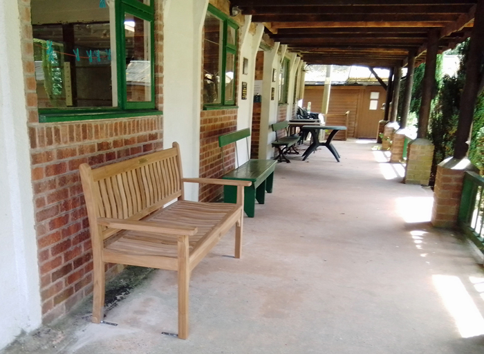 Photograph shows another view of the bench which has been donated to the SSRA, and sited on the verandah of the main Clubhouse of the Chipperfield Ranges.