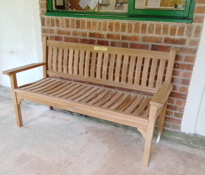 Photograph shows the bench which has been donated to the SSRA, and sited on the verandah of the main Clubhouse of the Chipperfield Ranges.