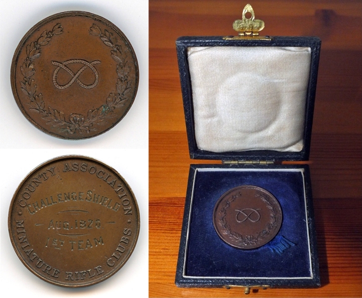 Photograph shows the Challenge Shield Winners Medal, August 1920.